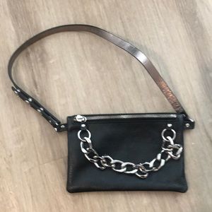 Michael Kors Black Belt Bag with Chain